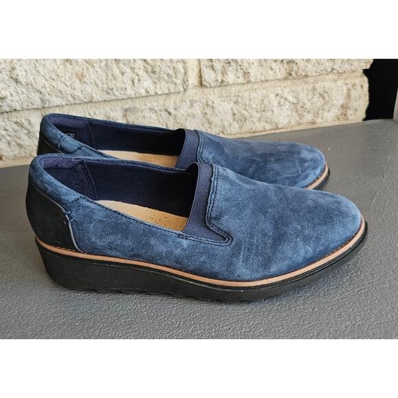 Collection by Clarks Sharon Dolly Slip on Loafer, Womans Sz 6.5, Blue - Picture 2 of 7